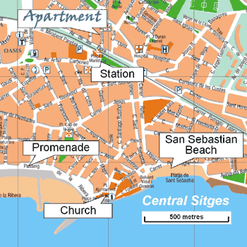 Map of Sitges